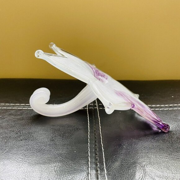 Art Glass Trumpet Vase Handmade Lilac White Cased Sommerso Murano? Italy 7.8" - Picture 3 of 13